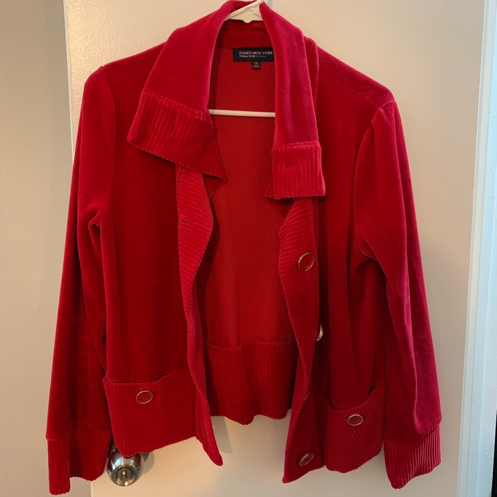 Jones New York Red Velvet Sweater